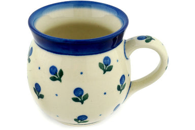 8 oz Bubble Mug - Blue Buds | Polish Pottery House