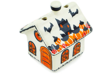4" House Shaped Candle Holder - Halloween NIght