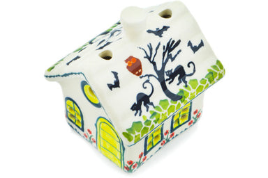 4" House Shaped Candle Holder - Halloween Day