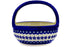 8" Basket with Handle - Flowering Peacock