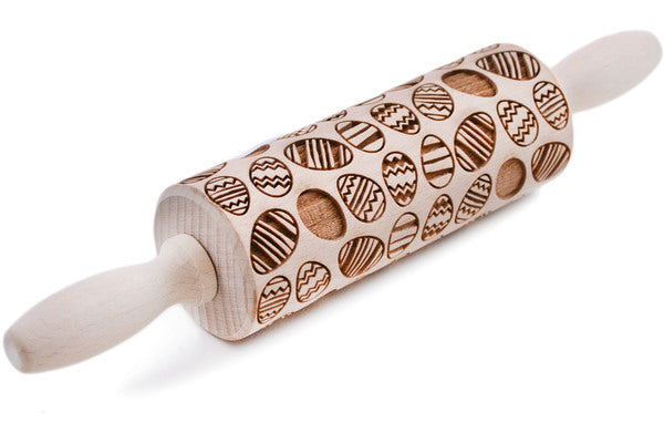 9" Wooden Rolling Pin - Easter Eggs