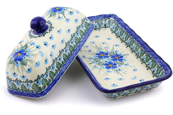 9" Butter Dish - Forget Me Not