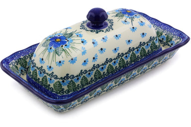 9" Butter Dish - Forget Me Not