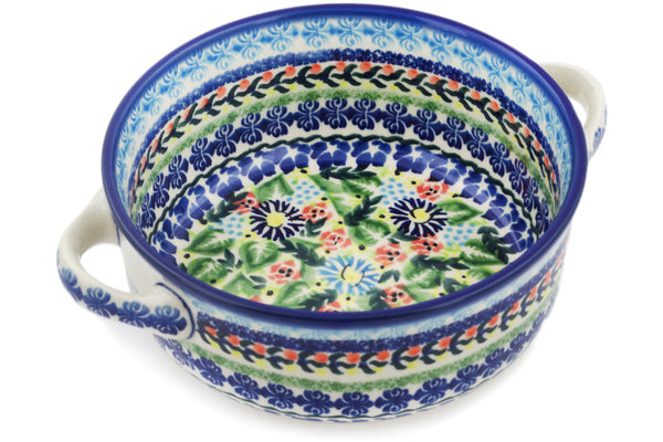 8" Round Baker with Handles - Flor-De-Lis