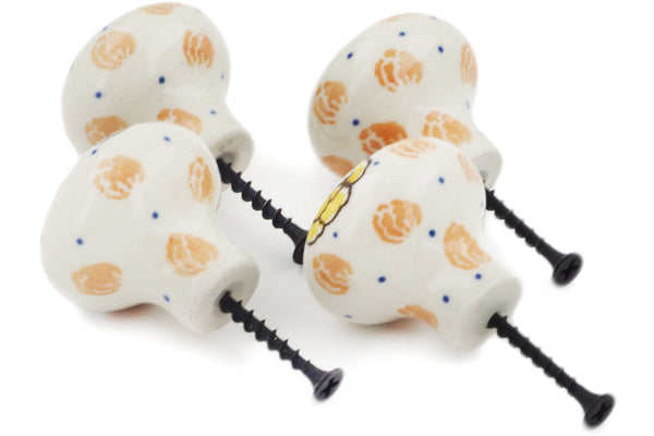 Set of 4 Drawer Pull Knobs 1-1/2 inch - Spring Flowers