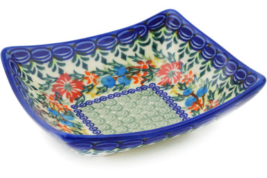 5" Square Bowl - Ring Of Flowers