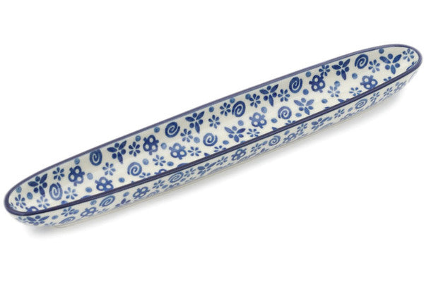 10" Olive Dish - Blue Confetti