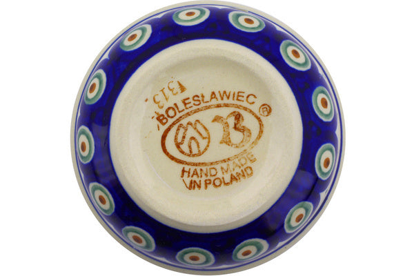 6 oz Condiment Bowl - Peacock | Polish Pottery House