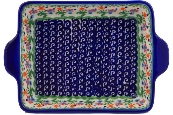 6" x 9" Rectangular Baker with Handles - D19 | Polish Pottery House