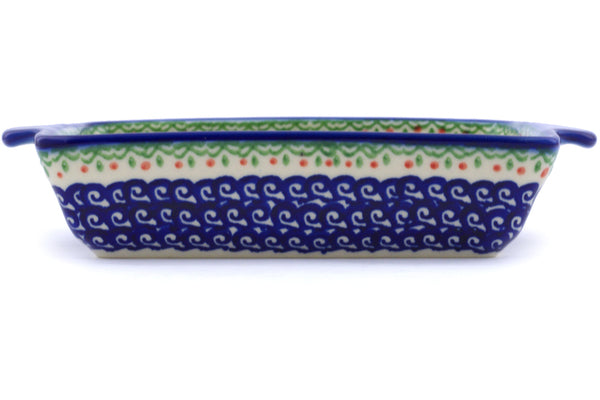 6" x 9" Rectangular Baker with Handles - D19 | Polish Pottery House