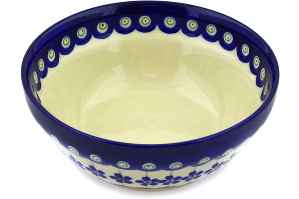 15 oz Cereal Bowl - Floral Peacock | Polish Pottery House