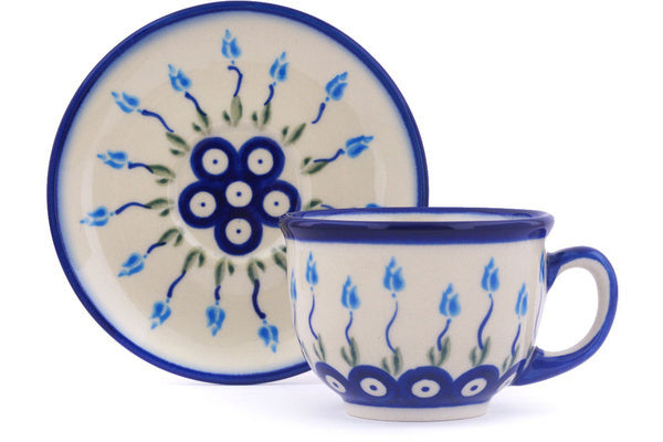 7 oz Cup with Saucer - D107 | Polish Pottery House