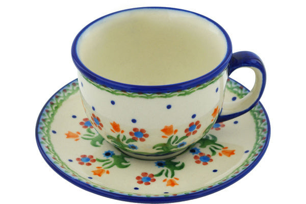 7 oz Cup with Saucer - D19 | Polish Pottery House