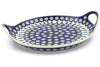 13" Tray with Handles - Peacock | Polish Pottery House