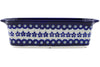5" x 11" Rectangular Baker with Handles - Floral Peacock | Polish Pottery House