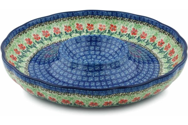 12" Chip and Dip Platter - Cosmos | Polish Pottery House