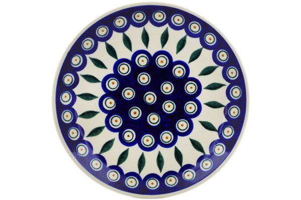 8" Salad Plate - Peacock | Polish Pottery House