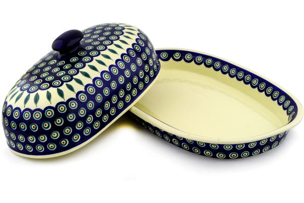 4 cup Bread Bin - Peacock | Polish Pottery House