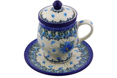 10 oz Brewing Mug - Empire Blue | Polish Pottery House