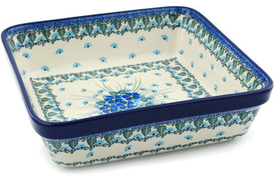 10" Square Baker - Empire Blue | Polish Pottery House