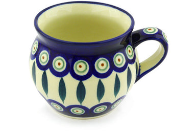 Polish Pottery - John's Mug - Peacock - The Polish Pottery Outlet