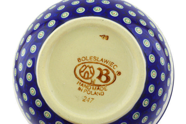 5 cup Serving Bowl - Floral Peacock | Polish Pottery House
