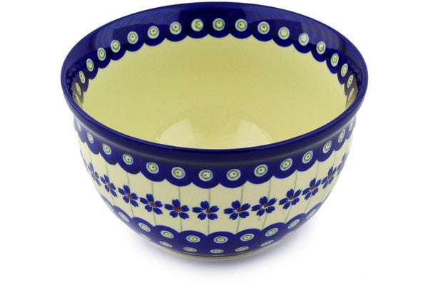 5 cup Serving Bowl - Floral Peacock | Polish Pottery House