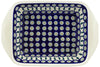 8" x 12" Rectangular Baker with Handles - Peacock | Polish Pottery House
