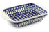 8" x 12" Rectangular Baker with Handles - Peacock | Polish Pottery House