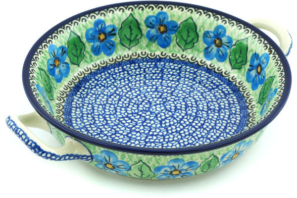 8" Round Baker with Handles - U1237 | Polish Pottery House
