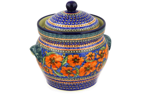 18 cup Canister - Poppies | Polish Pottery House