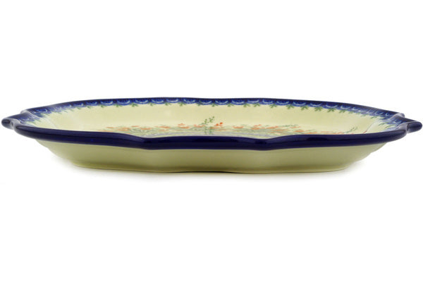 11" Platter - Crimson Bells | Polish Pottery House