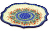 11" Platter - Crimson Bells | Polish Pottery House