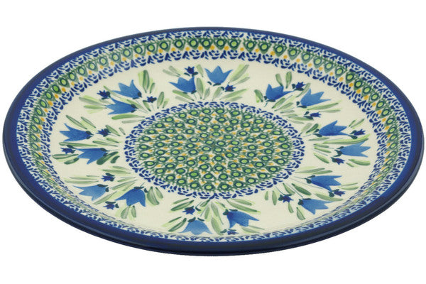 11" Dinner Plate - Blue Tulips | Polish Pottery House
