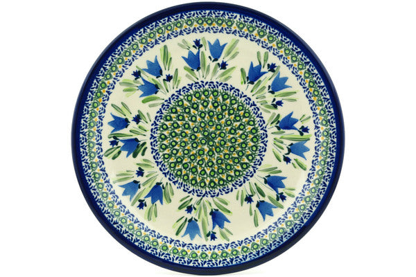 11" Dinner Plate - Blue Tulips | Polish Pottery House