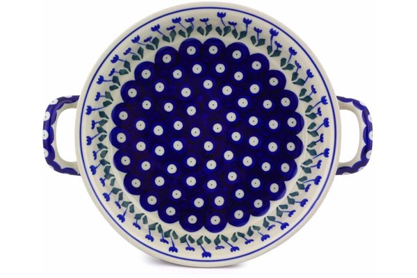 8" Round Baker with Handles - 377Z | Polish Pottery House