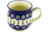 15 oz Bubble Mug - Blue Peacock | Polish Pottery House