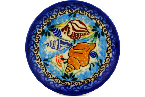 4" Coaster - Sea Shell | Polish Pottery House
