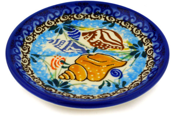 4" Coaster - Sea Shell | Polish Pottery House