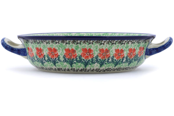 7" Round Baker with Handles - Cosmos | Polish Pottery House