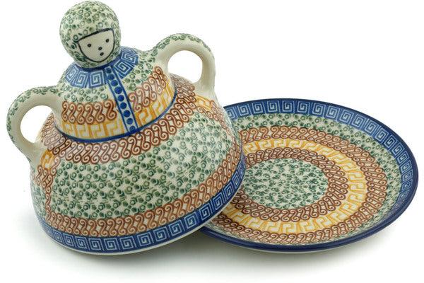 7" Cheese Lady - Blue Autumn | Polish Pottery House