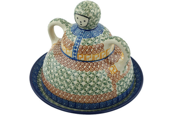 7" Cheese Lady - Blue Autumn | Polish Pottery House