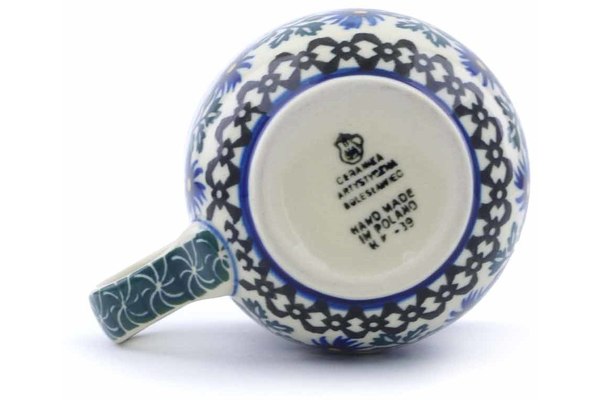 8 oz Bubble Mug - Blue Daisy | Polish Pottery House