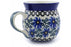 8 oz Bubble Mug - Blue Daisy | Polish Pottery House