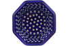 23 oz Octagonal Bowl - Floral Peacock | Polish Pottery House
