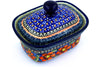 6" Butter Dish - Poppies | Polish Pottery House