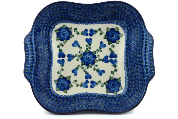 10" Square Baker with Handles - Heritage | Polish Pottery House