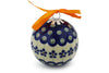 3" Ornament Christmas Ball - Floral Peacock | Polish Pottery House