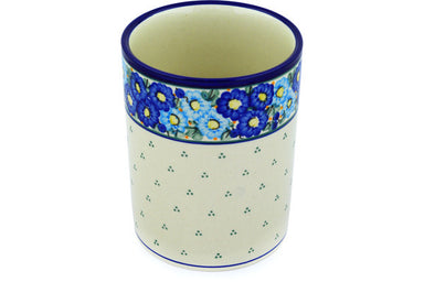 7" Utensil Jar - Sapphire Garland | Polish Pottery House
