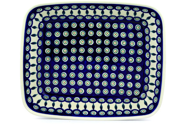 11" x 13" Rectangular Baker - Peacock | Polish Pottery House